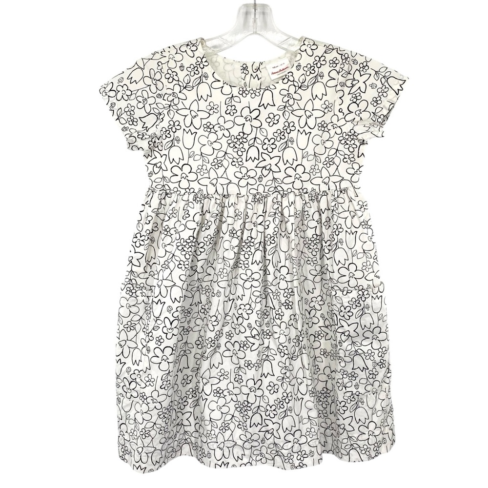 Hannah Andersson Black and White Floral Print Dress